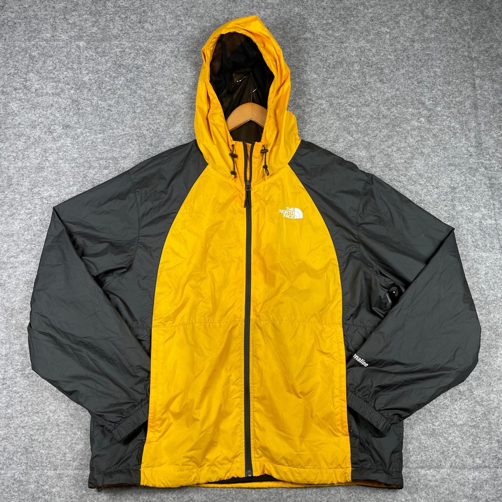 The North Face Jacket Mens XL Yellow Black Hydrenaline Windwall Windbreaker